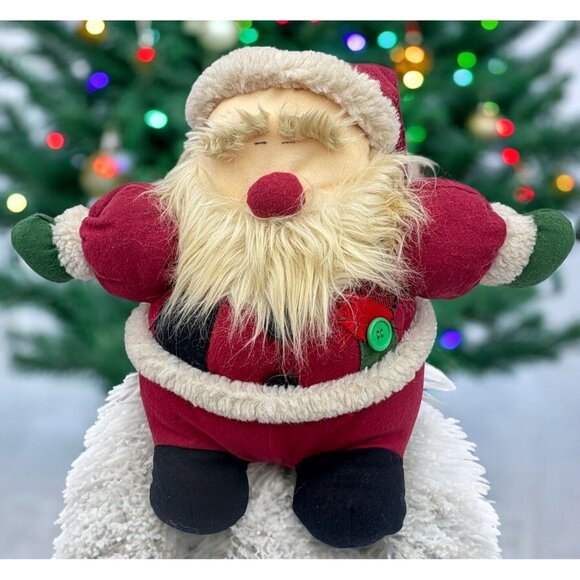 Sitting Santa Claus Stuffed Plush Doll Christmas decor Fancy Zoo Soft - Picture 1 of 9